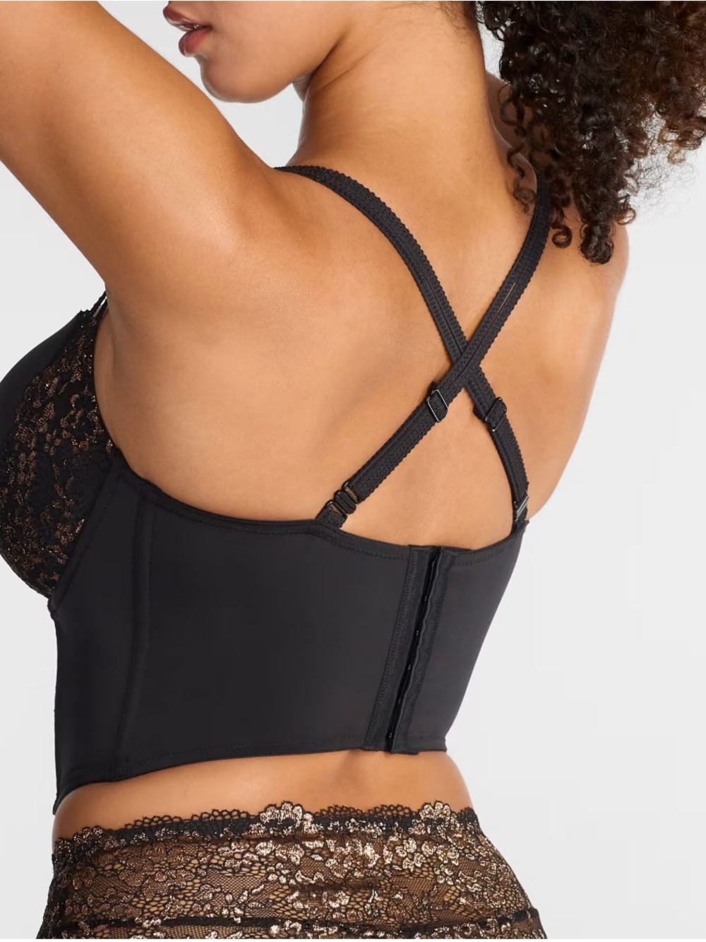NWT TORRID NIGHTFALL Black Lace Longline Bustier Bra Size 4
